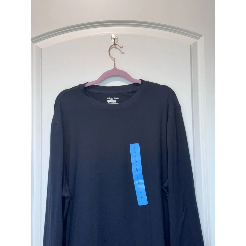 NWT Member's Mark Favorite Soft Pullover Sweatshirt Black Size Large